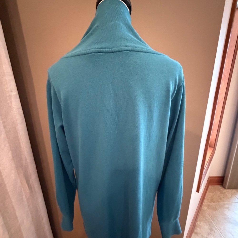 Soft Surroundings Women's Teal Tunic Sweatshirt, Size Medium - Picture 2 of 15